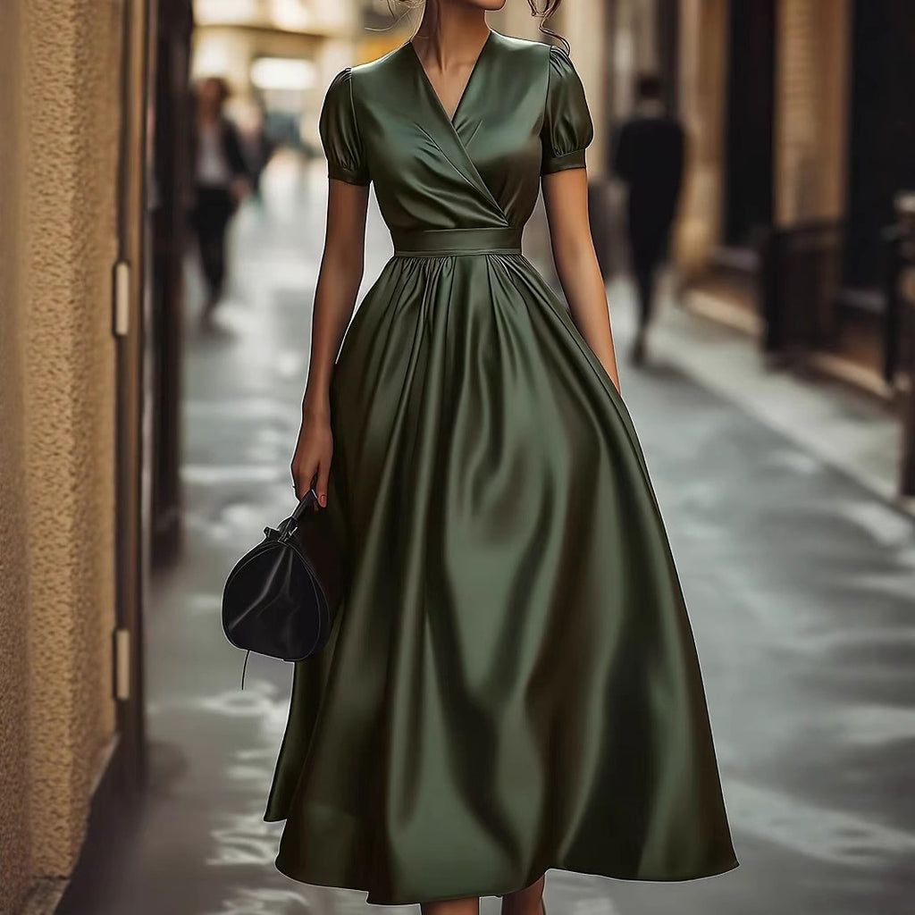 Figure-flattering French-style Dress With A Sophisticated Flowy Silhouette