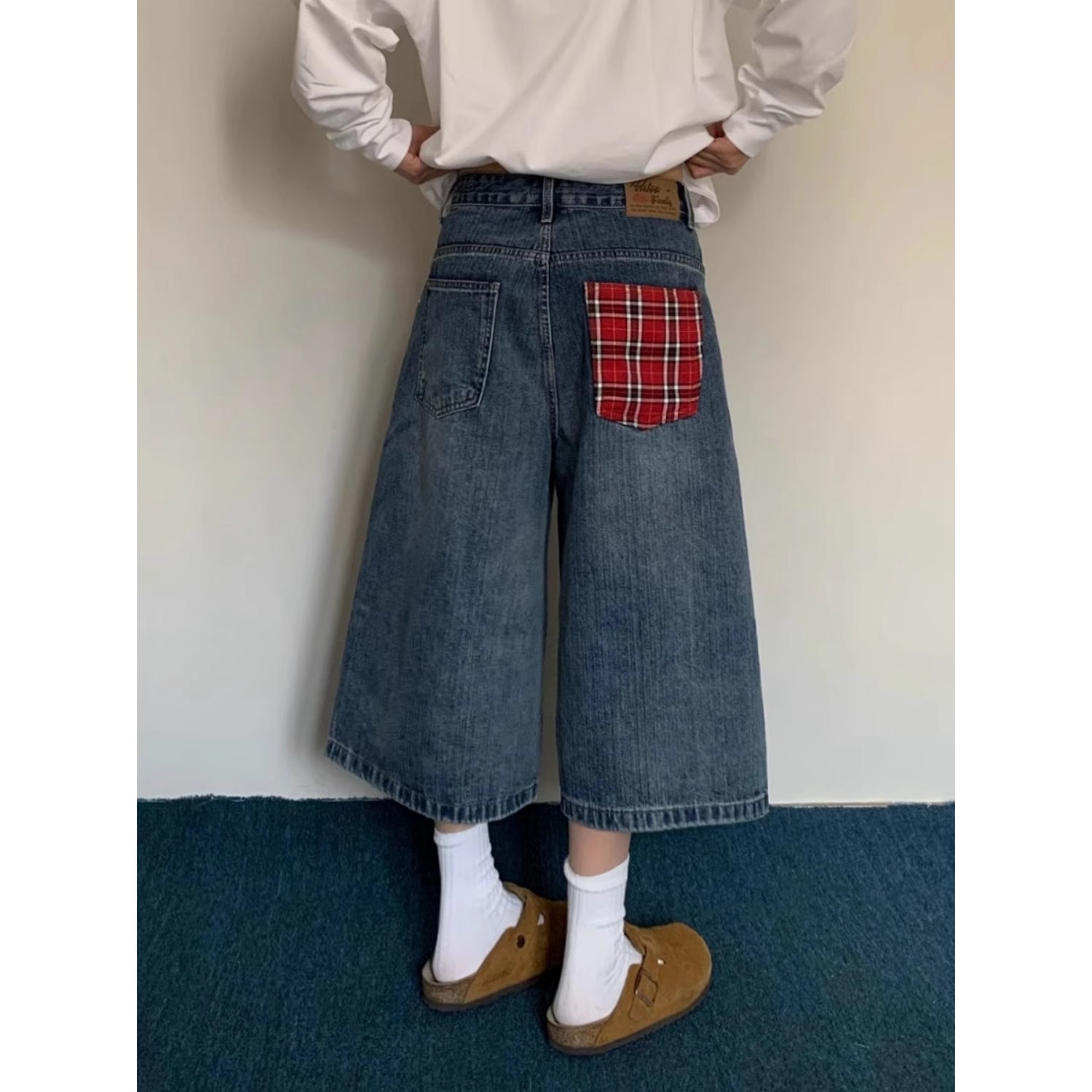 High-waisted Loose-fit Slimming Versatile Capri Wide-leg Pants