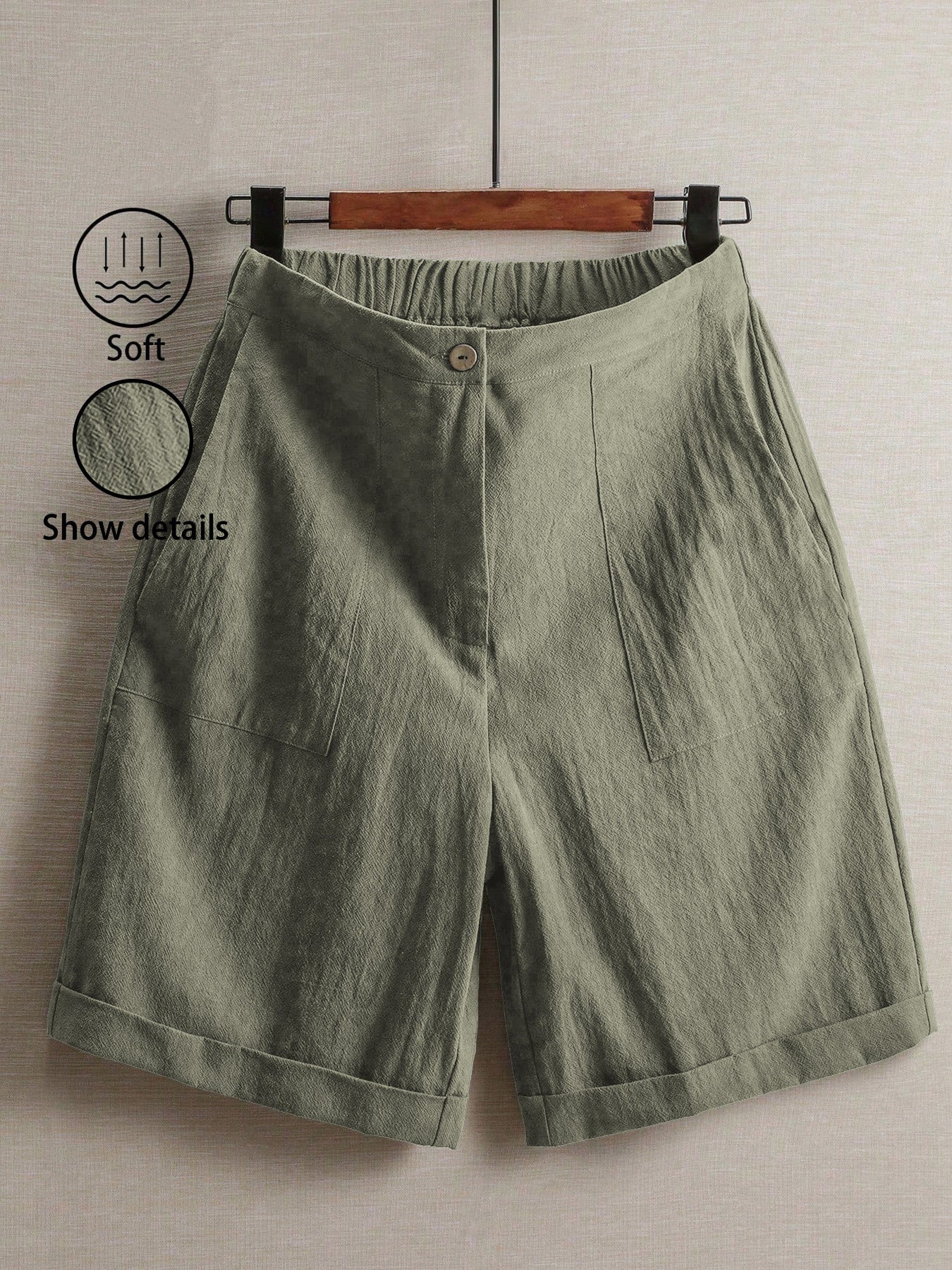 Casual American-style Capri Pants With A Wide Leg