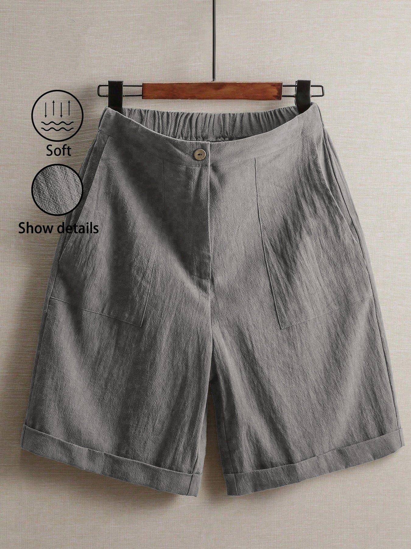 Casual American-style Capri Pants With A Wide Leg