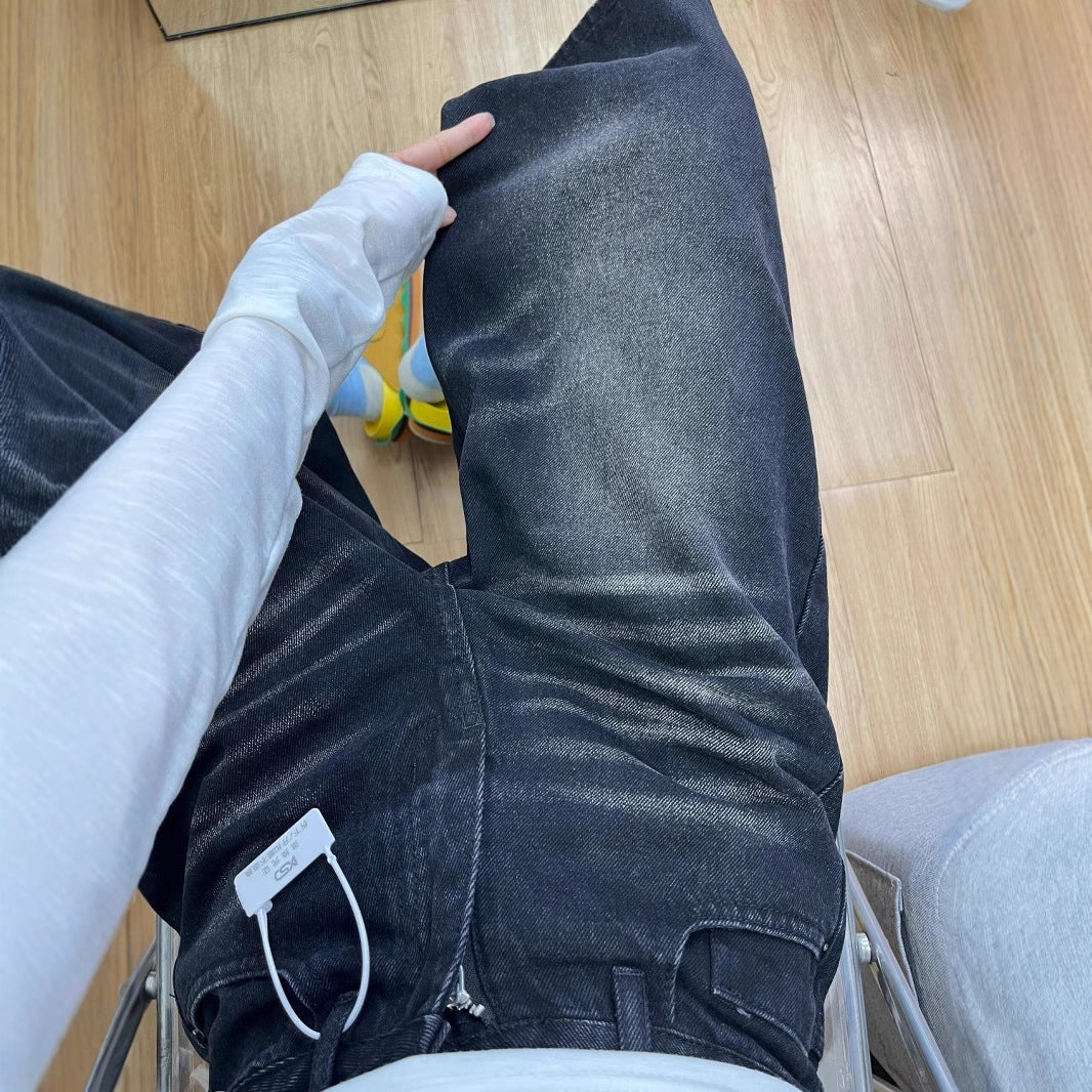 High-waisted Denim Capri Pants For Spring And Summer With A Retro Vibe