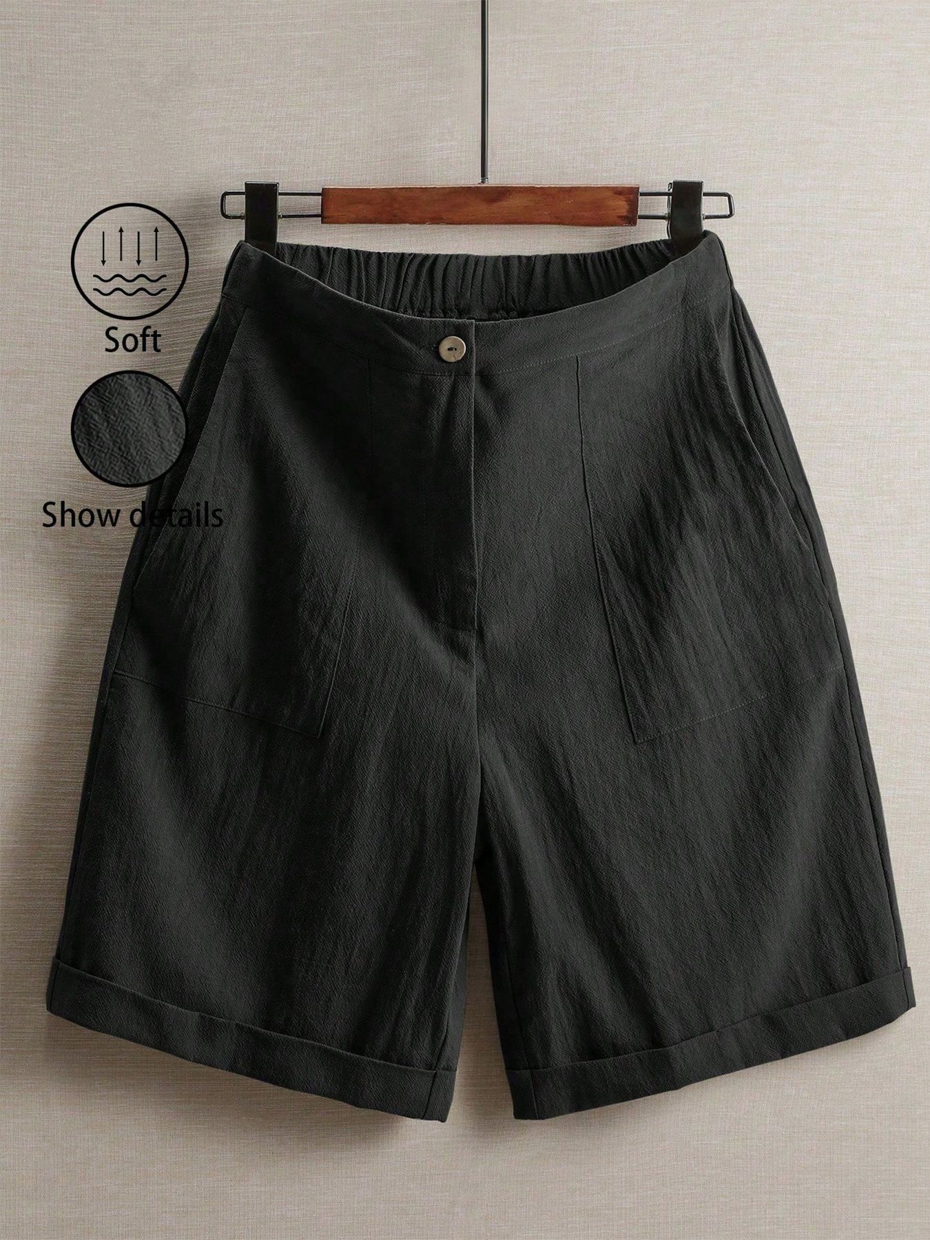 Casual American-style Capri Pants With A Wide Leg