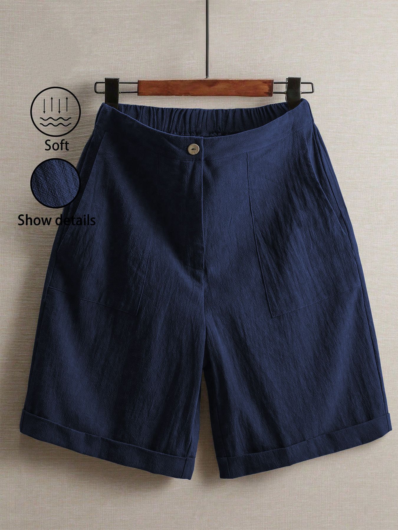 Casual American-style Capri Pants With A Wide Leg